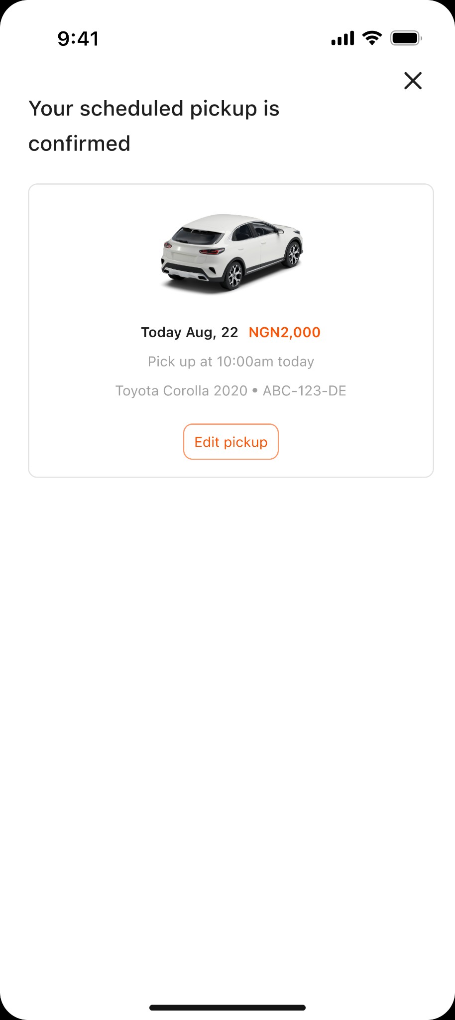Getdrives — your scheduled pickup confirmed.